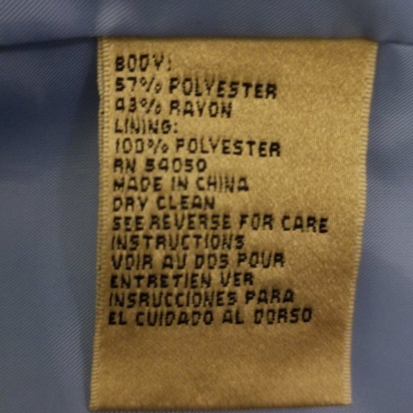 Vintage Silver Blue Pearl Kasper Suit Jacket Skirt Set Size 16 - Picture 4 of 5